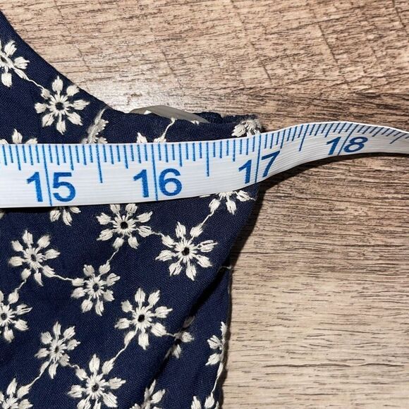 Francesca's Collection Trixxi Embroidered Floral Spaghetti Strap Mini Dress Blue - Picture 10 of 12